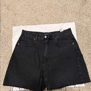 Stradivarius Black Jean Shorts for Women